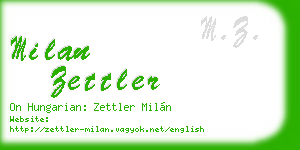 milan zettler business card